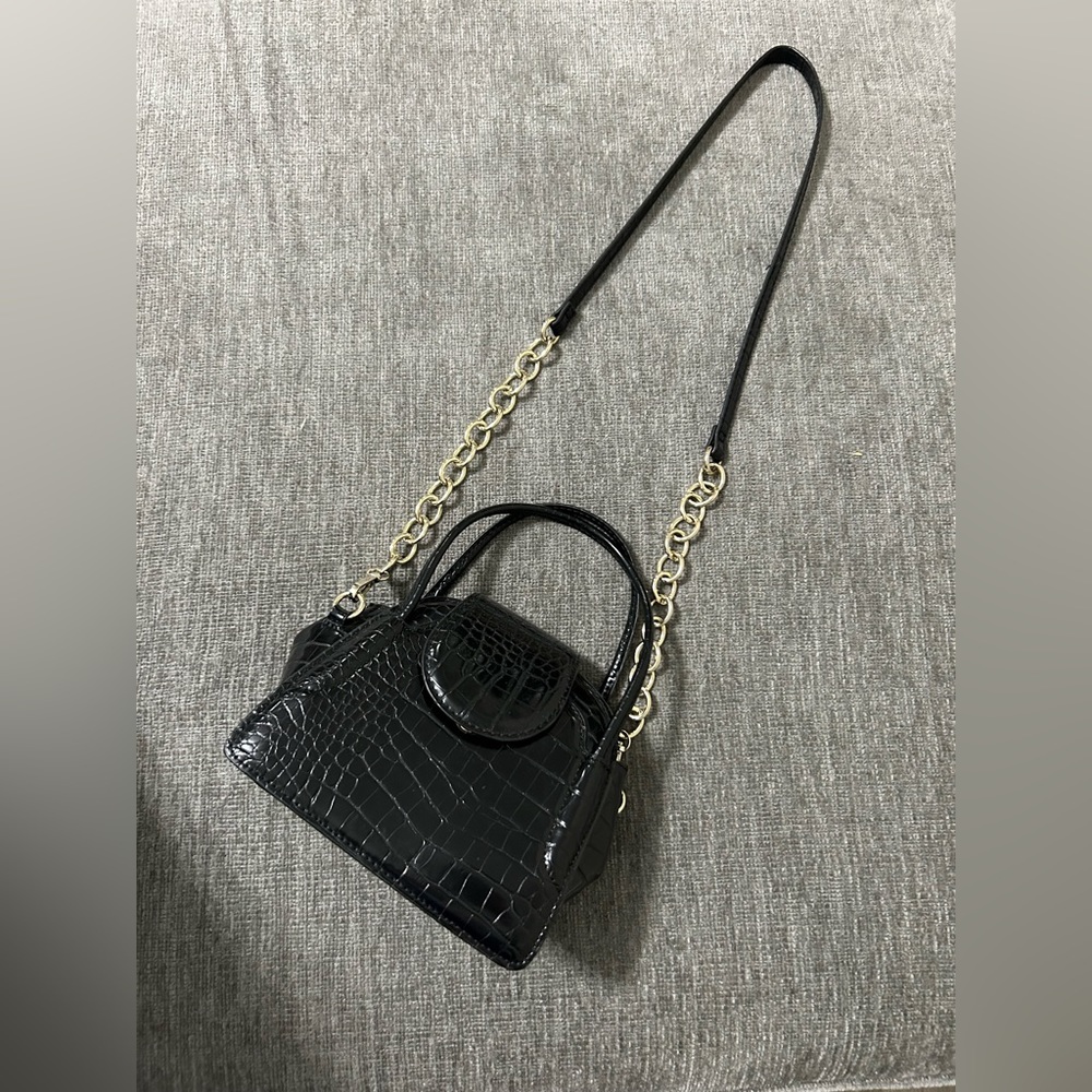 Black Crossbody Snake Bag